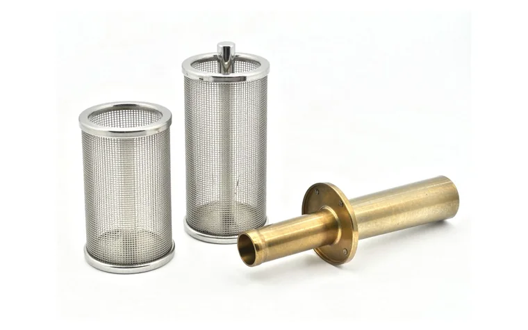 Canastos filtrantes de acero inoxidable y cuerpo de bronce, hechos a medida